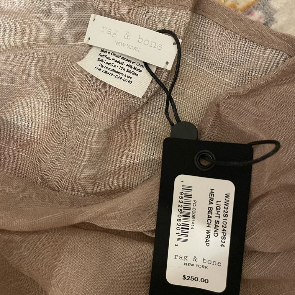 NWT Rag & Bone Hera Beach Wrap in Light Sand - Picture 2 of 4